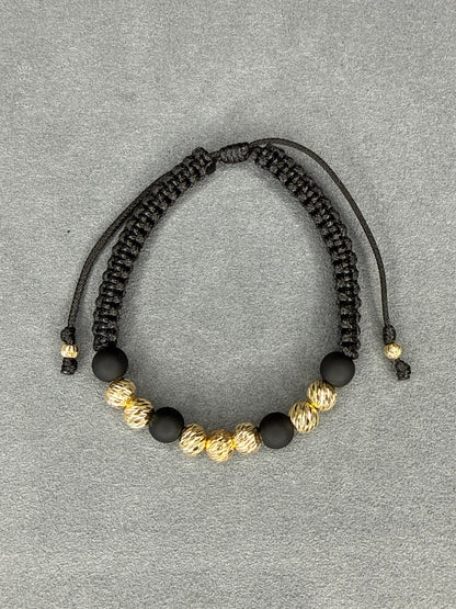 Pulsera de 6 balines diamantados Nacional 18k
