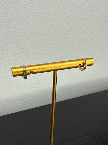 Aretes de oro con circon verde Italiano 18k