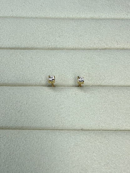 Topitos de circon blanco pequeño Nacional 18k