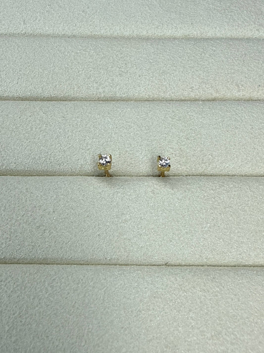 Topitos de circon blanco pequeño Nacional 18k