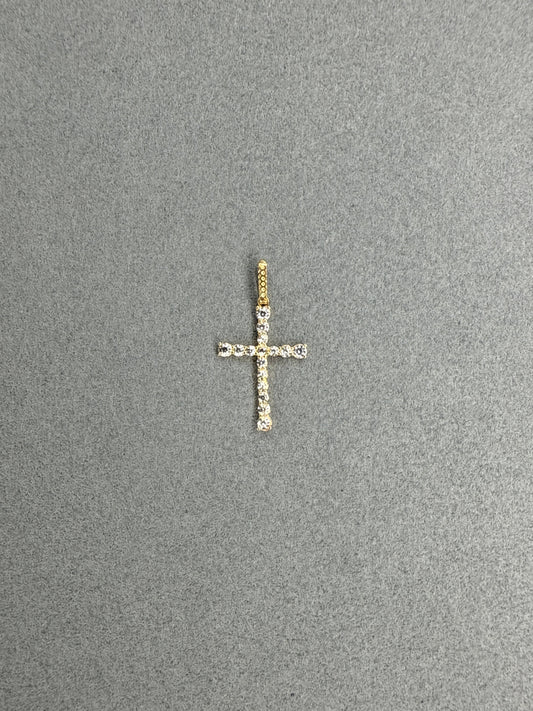 Cruz de circon blanco Italiano especial 18k