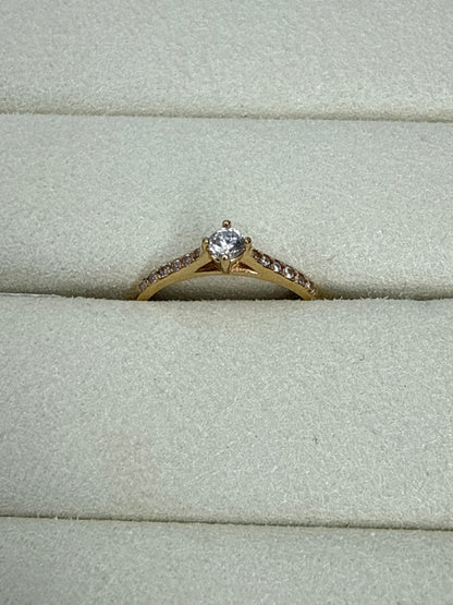 Anillo de circon blanco Talla 5 3/4 Nacional 18k