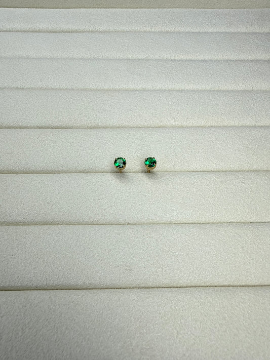 Topitos de circon verde Nacional 18k