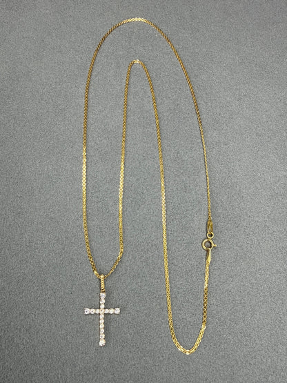 Cruz de circon blanco Italiano especial 18k