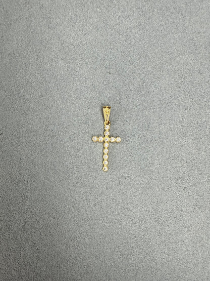 Cruz de circon blanco Italiano especial 18k
