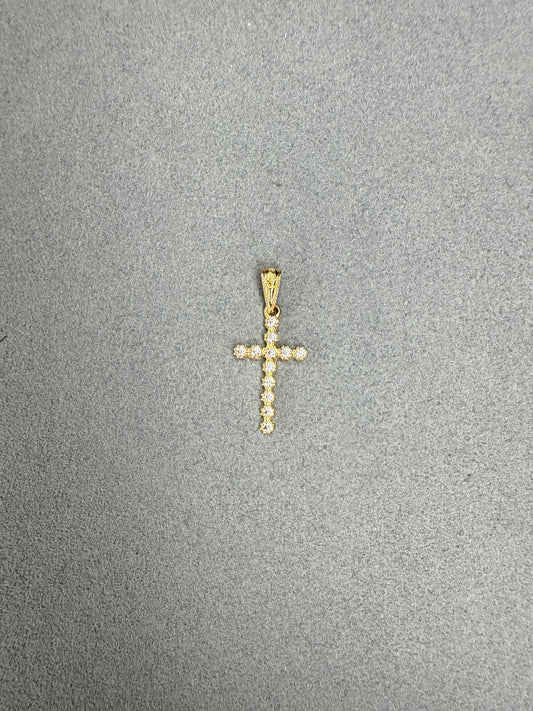 Cruz de circon blanco Italiano especial 18k