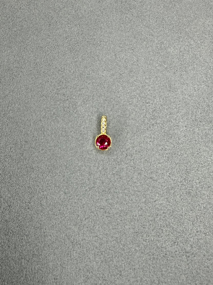 Dije de circon fucsia  Italiano especial 18k