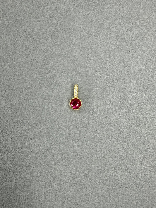 Dije de circon fucsia  Italiano especial 18k