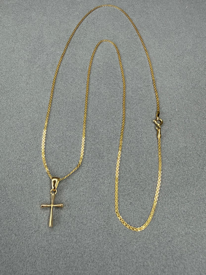 Dije cruz pequeña Italiano especial 18k