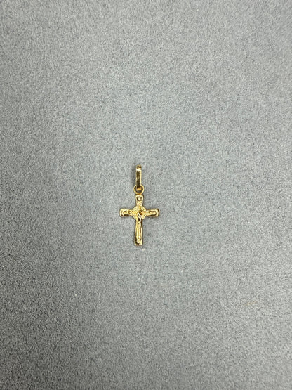Dije Cruz con Jesucristo Italiano especial 18k