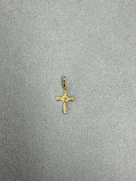Dije Cruz con Jesucristo Italiano especial 18k