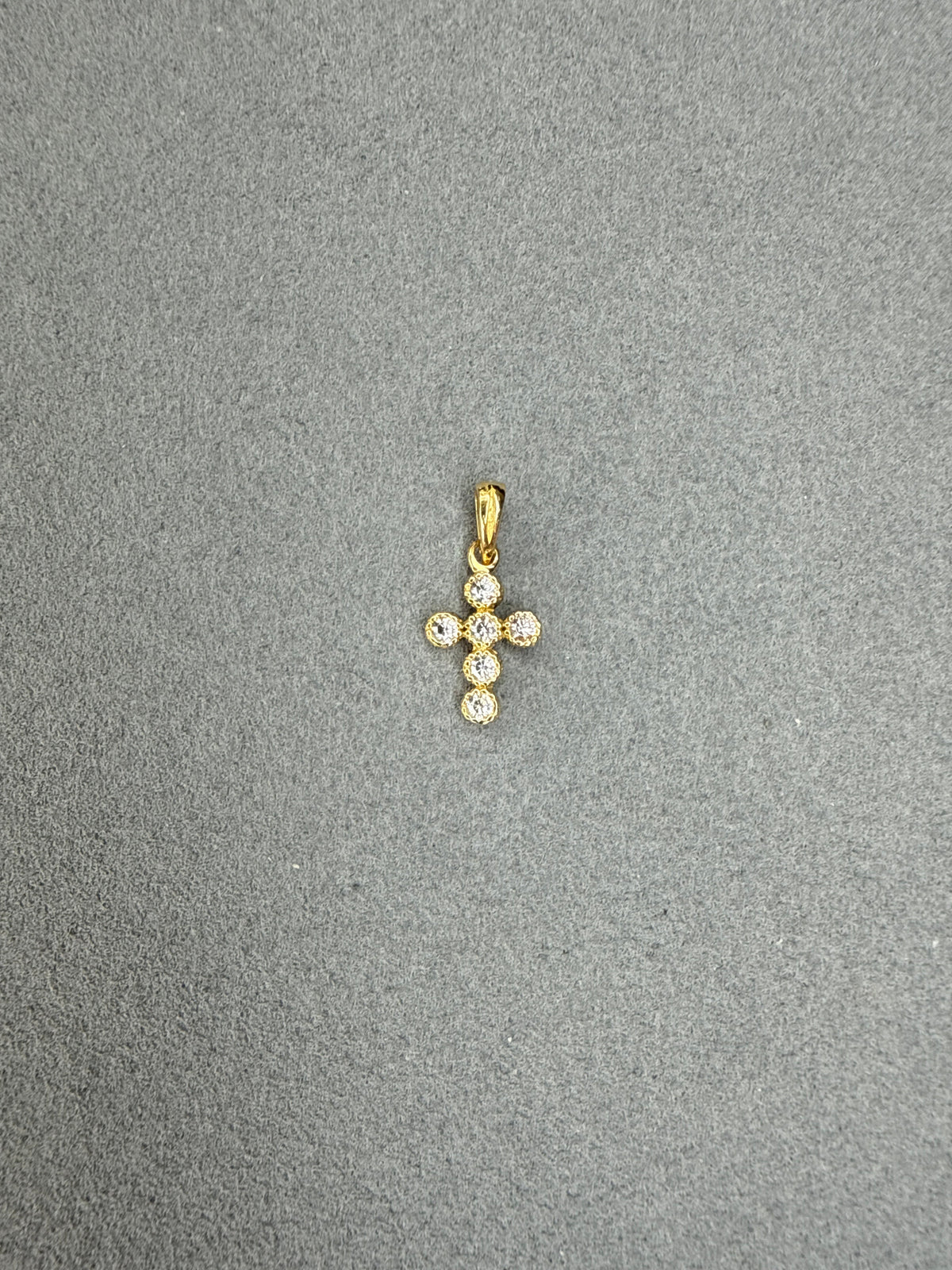 Dije Cruz de circon blanco Italiano especial 18k