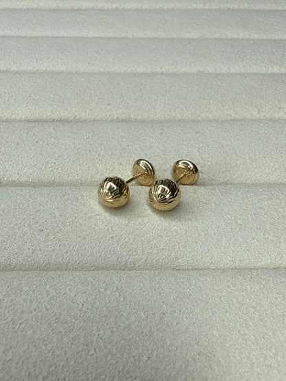 Topitos balín diamantado mediano Nacional 18k