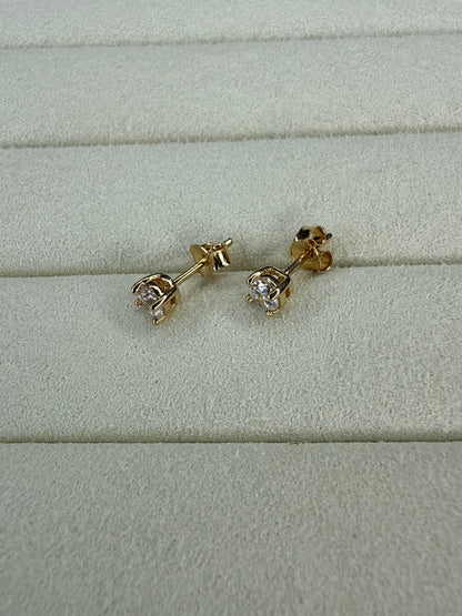 Topitos de circon blanco Italiano 18k