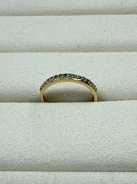 Anillo de circon verde Talla 4 Nacional 18k