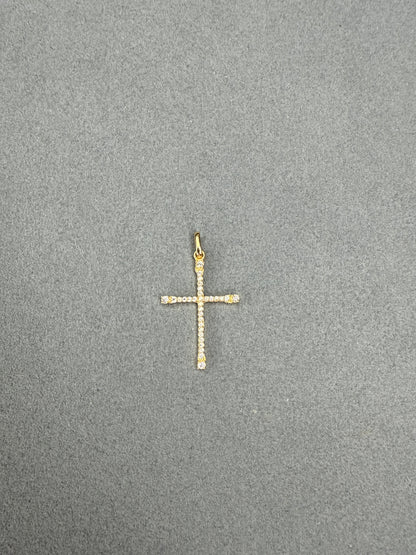 Cruz de circon blanco Italiano especial 18k