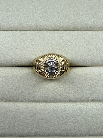 Anillo signo de dólar  Talla 10  Nacional 18k