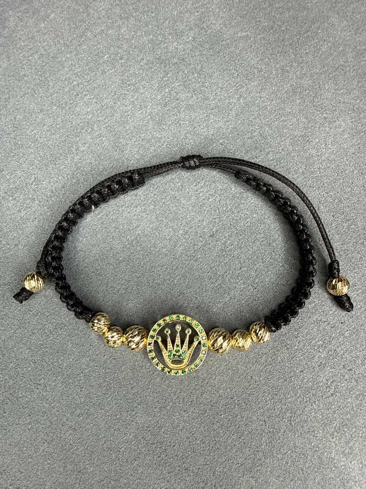 Pulsera de balines diamantados con herraje Rolex   Nacional 18k