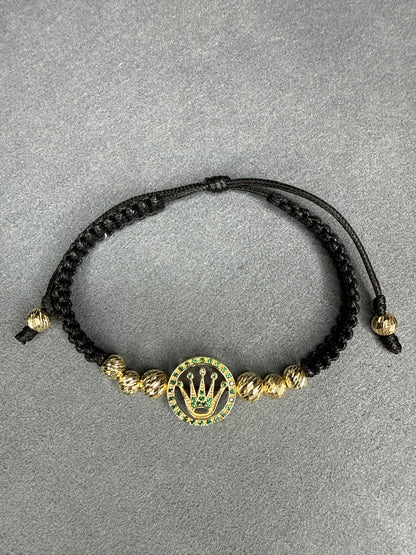 Pulsera de balines diamantados con herraje Rolex   Nacional 18k