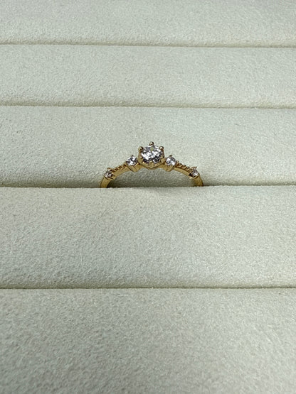 Anillo de circonio blanco Talla 8 Nacional 18 k