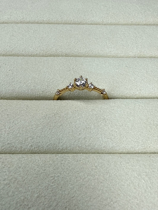 Anillo de circonio blanco Talla 8 Nacional 18 k