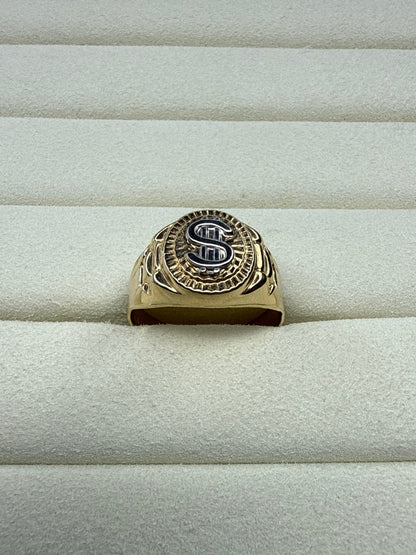 Anillo signo de dólar  Talla 10  Nacional 18k