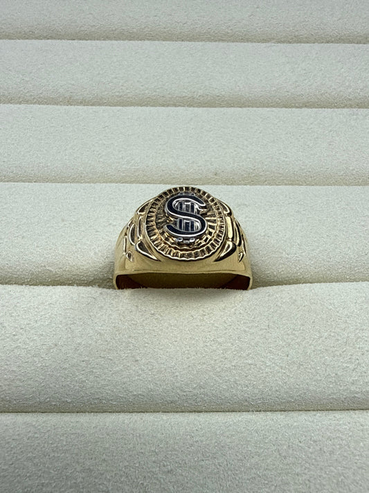 Anillo signo de dólar  Talla 10  Nacional 18k
