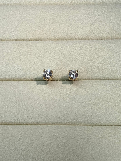 Topitos de circon blanco Italiano 18k