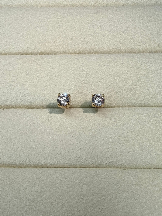 Topitos de circon blanco Italiano 18k