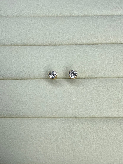Topitos de rosquita con circon blanco Italiano 18k