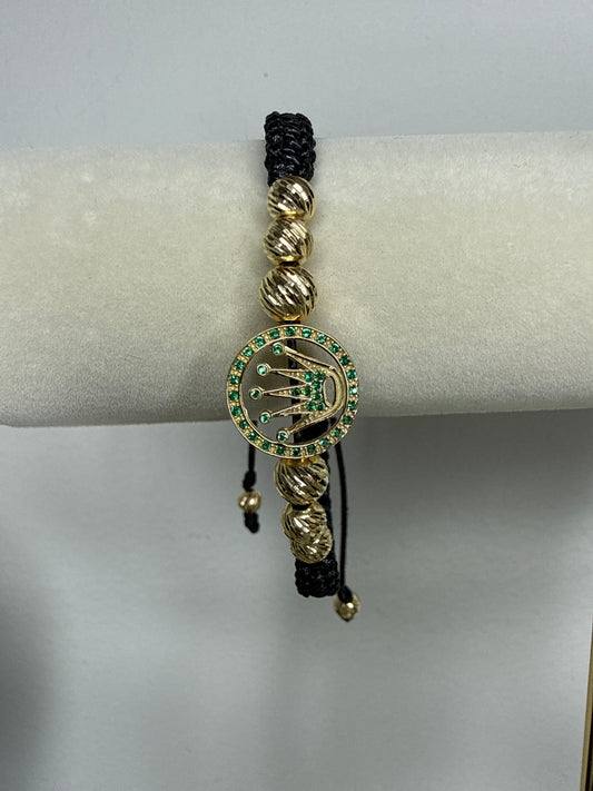 Pulsera de balines diamantados con herraje Rolex   Nacional 18k
