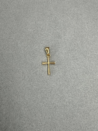 Dije cruz pequeña Italiano especial 18k