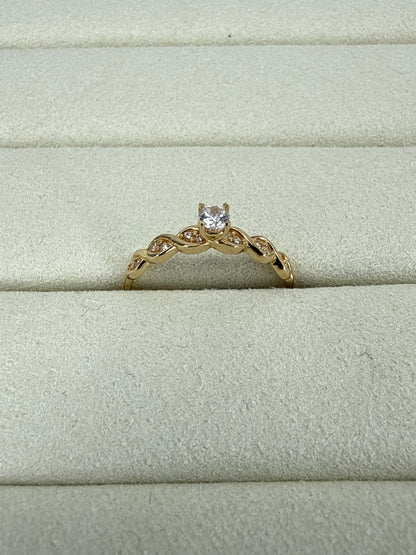 Anillo de circon blanco Talla 7 Nacional 18k