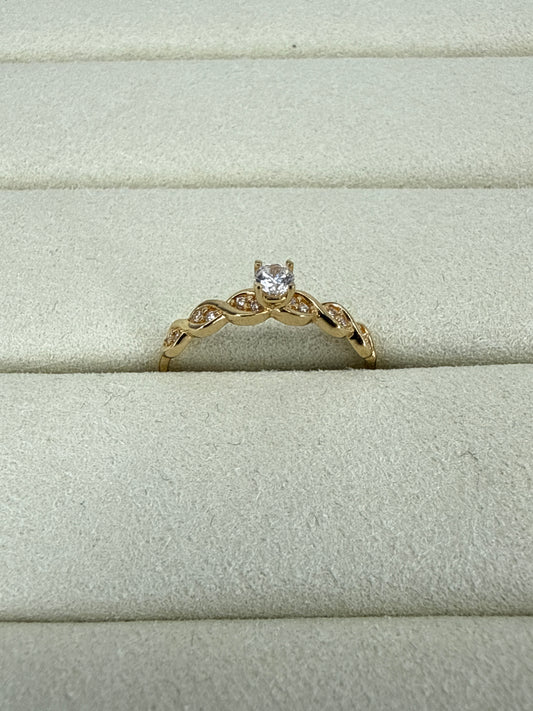 Anillo de circon blanco Talla 7 Nacional 18k