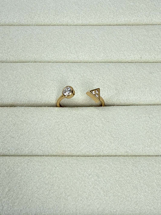 Anillo de circon blanco Talla 7 Nacional 18k